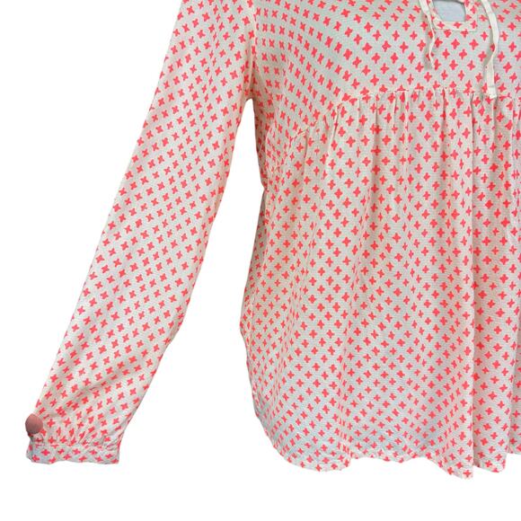 Indi & Cold San Sebastian Neon Print Long Sleeve Peasant Boho Top - Picture 5 of 11